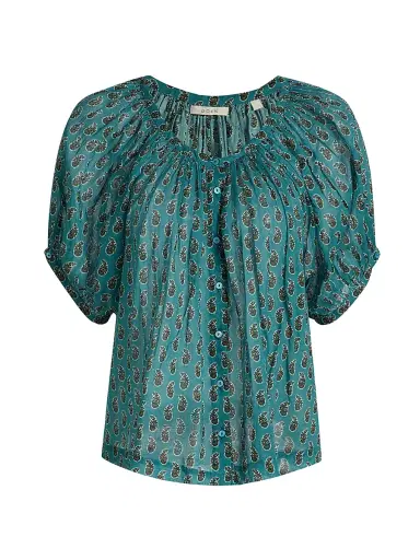 DÔEN Women's June Paisley Cotton Top - Chaumont Paisley | Thumbnail 1 DÔEN Women's June Paisley Cotton Top - Chaumont Paisley | Thumbnail 1