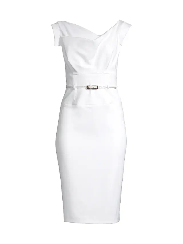 Black Halo Women's Jackie Belted Sheath Dress - White