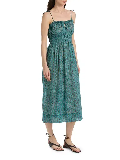 DÔEN Women's Rhoda Paisley Cotton Midi-Dress | Thumbnail 4 DÔEN Women's Rhoda Paisley Cotton Midi-Dress | Thumbnail 4