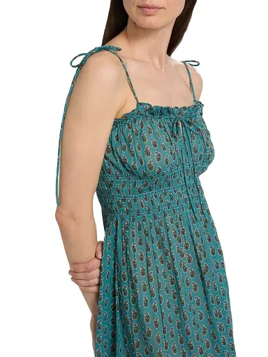 DÔEN Women's Rhoda Paisley Cotton Midi-Dress | Thumbnail 6 DÔEN Women's Rhoda Paisley Cotton Midi-Dress | Thumbnail 6