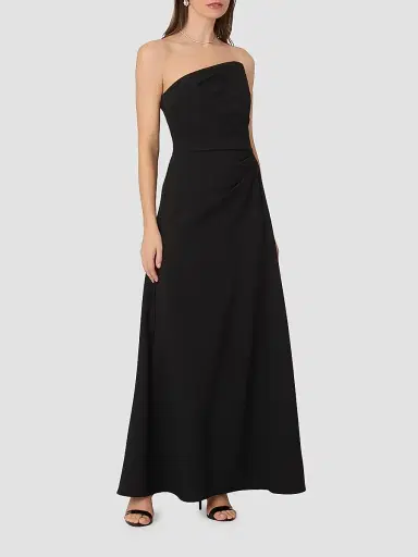 Shoshanna Women's Dory Asymmetric Strapless Gown - Jet | Thumbnail 2 Shoshanna Women's Dory Asymmetric Strapless Gown - Jet | Thumbnail 2