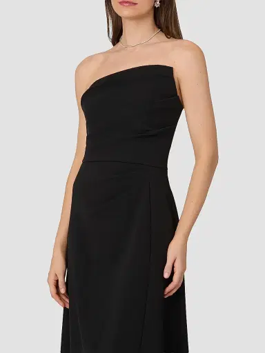Shoshanna Women's Dory Asymmetric Strapless Gown - Jet | Thumbnail 4 Shoshanna Women's Dory Asymmetric Strapless Gown - Jet | Thumbnail 4