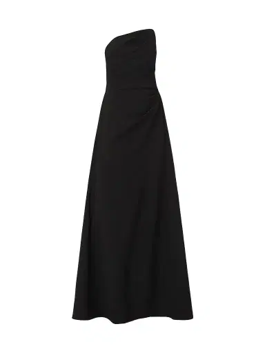Shoshanna Women's Dory Asymmetric Strapless Gown - Jet | Thumbnail 1 Shoshanna Women's Dory Asymmetric Strapless Gown - Jet | Thumbnail 1