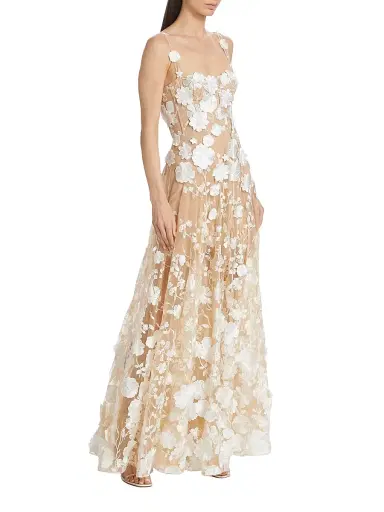 Bronx and Banco Women's Jasmine Embroidered Floral Gown - Cream | Thumbnail 4 Bronx and Banco Women's Jasmine Embroidered Floral Gown - Cream | Thumbnail 4