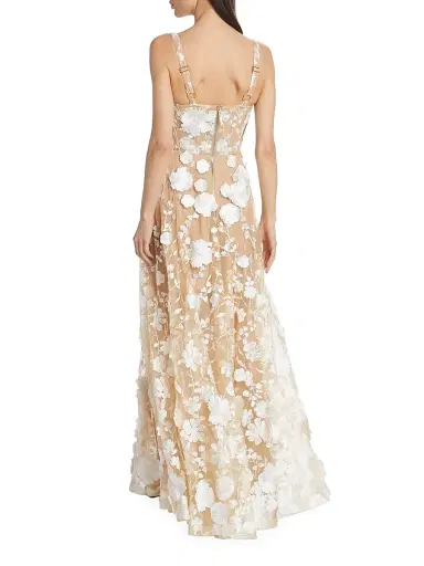 Bronx and Banco Women's Jasmine Embroidered Floral Gown - Cream | Thumbnail 5 Bronx and Banco Women's Jasmine Embroidered Floral Gown - Cream | Thumbnail 5