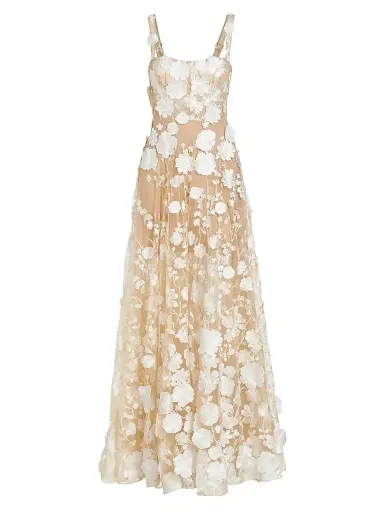 Bronx and Banco Women's Jasmine Embroidered Floral Gown - Cream | Thumbnail 1 Bronx and Banco Women's Jasmine Embroidered Floral Gown - Cream | Thumbnail 1