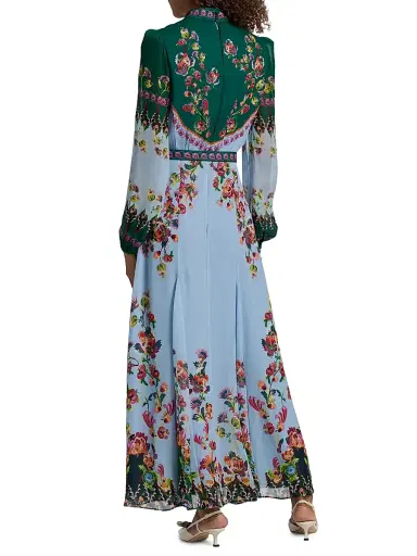 Saloni Women's Jacqui Floral Belted Midi-Dress | Thumbnail 5 Saloni Women's Jacqui Floral Belted Midi-Dress | Thumbnail 5