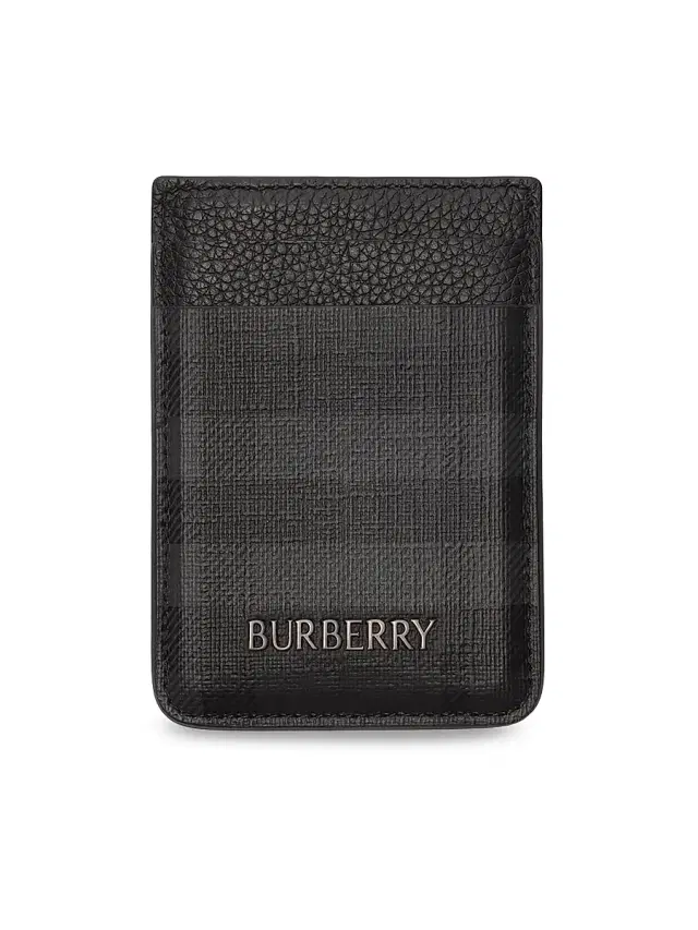 Burberry Men's City Check Magnetic Card Case - Iron