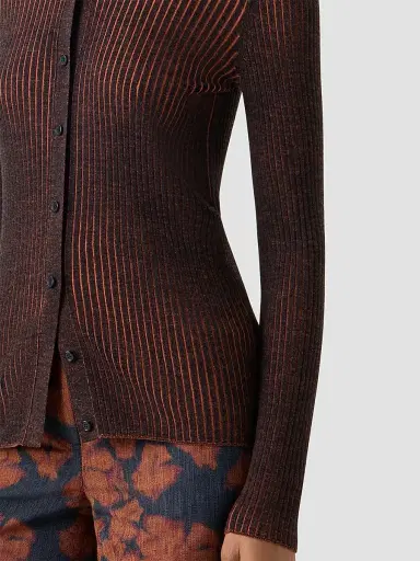 Akris punto Women's Two-Tone Wool Sweater - Black Orange - Size 16 | Thumbnail 5 Akris punto Women's Two-Tone Wool Sweater - Black Orange - Size 16 | Thumbnail 5
