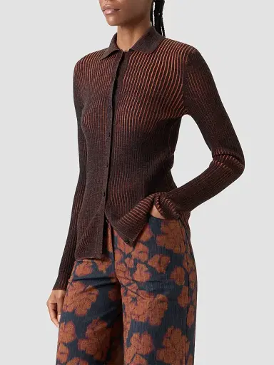 Akris punto Women's Two-Tone Wool Sweater - Black Orange - Size 16 | Thumbnail 6 Akris punto Women's Two-Tone Wool Sweater - Black Orange - Size 16 | Thumbnail 6