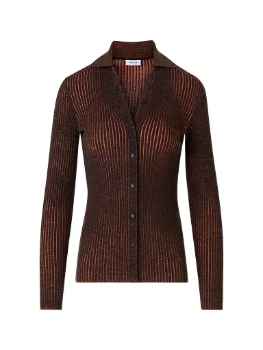 Akris punto Women's Two-Tone Wool Sweater - Black Orange - Size 16 | Thumbnail 1 Akris punto Women's Two-Tone Wool Sweater - Black Orange - Size 16 | Thumbnail 1