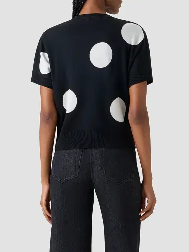 Akris punto Women's Polka Dot Virgin Wool Intarsia Knit Sweater | Thumbnail 3 Akris punto Women's Polka Dot Virgin Wool Intarsia Knit Sweater | Thumbnail 3