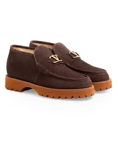 Valentino Garavani Men's Lord Chunky Ankle Boots in Split Leather - Testa Di Moro - Size 13 | Thumbnail 2