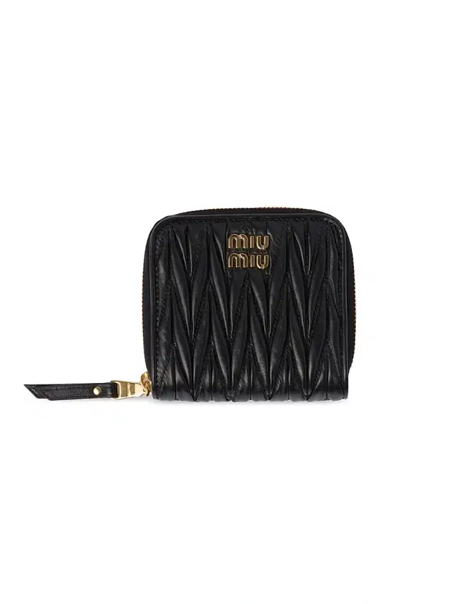 Miu Miu Women's  Matelassé Nappa Leather Wallet - Black