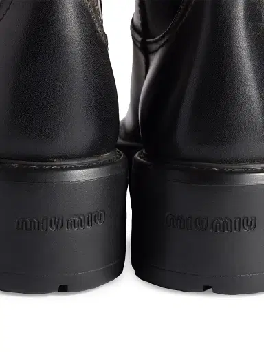 Miu Miu Women's Leather Boots - Black - Size 5.5 | Thumbnail 3