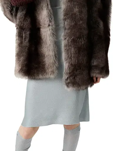 Miu Miu Women's Silk Mid-Length Skirt - Blue - Size 6 | Thumbnail 2