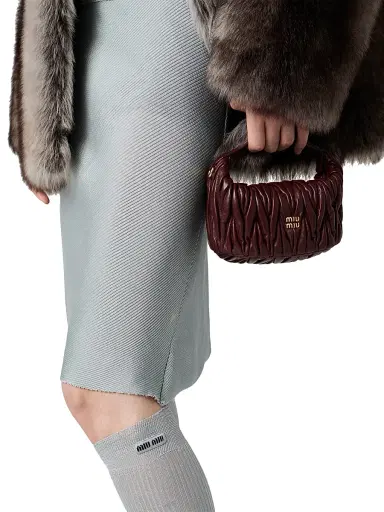 Miu Miu Women's Silk Mid-Length Skirt - Blue - Size 6 | Thumbnail 4