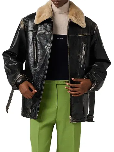 Miu Miu Women's Calf Leather Caban Jacket | Thumbnail 2 Miu Miu Women's Calf Leather Caban Jacket | Thumbnail 2