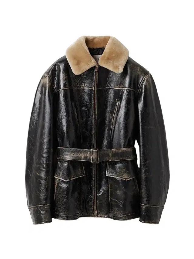 Miu Miu Women's Calf Leather Caban Jacket - Black