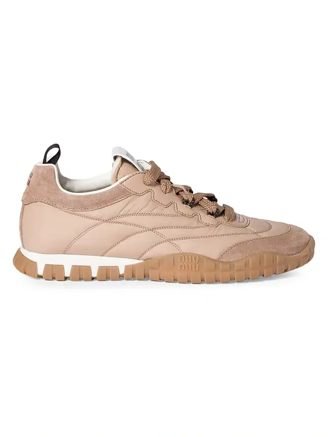 Miu Miu Women's Tyre Low-Top Sneakers - Beige