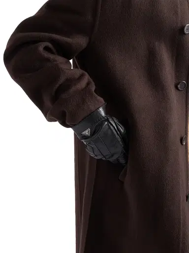 Prada Men's Leather Gloves - Black - Size 8 | Thumbnail 2