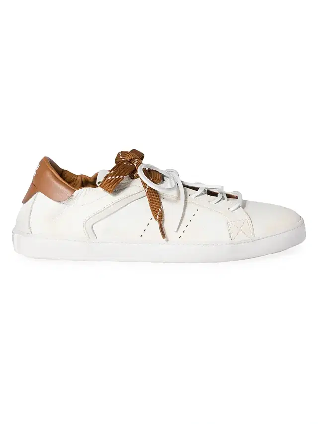 Miu Miu Women's Deco Leather Sneakers - White Brown