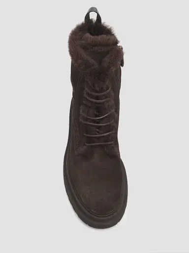 Brunello Cucinelli Women's Monili-Trim Suede Ankle Boots - Pepper | Thumbnail 3 Brunello Cucinelli Women's Monili-Trim Suede Ankle Boots - Pepper | Thumbnail 3