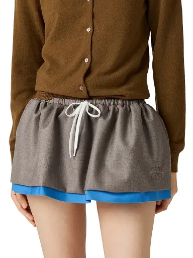 Miu Miu Women's Gabardine Mini-Skirt | Thumbnail 2