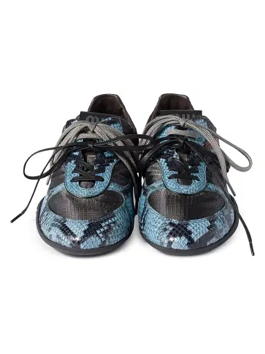 Miu Miu Women's Gymnasium Technical Python-Print Leather Low-Top Sneakers - Grey Multicolor - Size 9 | Thumbnail 2 Miu Miu Women's Gymnasium Technical Python-Print Leather Low-Top Sneakers - Grey Multicolor - Size 9 | Thumbnail 2