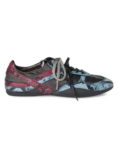 Miu Miu Women's Gymnasium Technical Python-Print Leather Low-Top Sneakers - Grey Multicolor - Size 9 | Thumbnail 1 Miu Miu Women's Gymnasium Technical Python-Print Leather Low-Top Sneakers - Grey Multicolor - Size 9 | Thumbnail 1