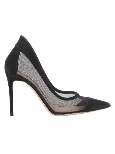 Gianvito Rossi Women's 95MM Mesh & Suede Pumps | Thumbnail 1 Gianvito Rossi Women's 95MM Mesh & Suede Pumps | Thumbnail 1