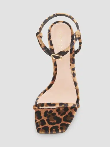 Gianvito Rossi Women's 95MM Leopard-Print Velvet Sandals - Leopard Print - Size 12 | Thumbnail 4 Gianvito Rossi Women's 95MM Leopard-Print Velvet Sandals - Leopard Print - Size 12 | Thumbnail 4