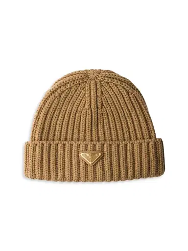 Prada Women's Wool Beanie - Brown | Thumbnail 1