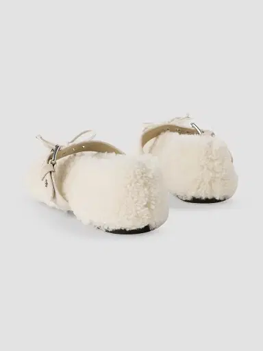 Miu Miu Women's Shearling Ballerinas - Naturale - Size 8 | Thumbnail 3