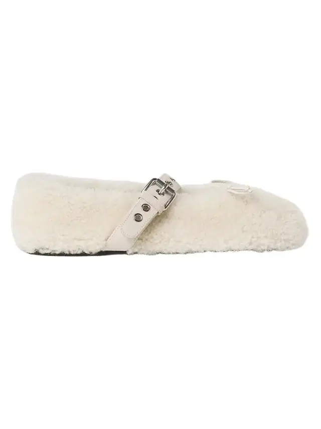 Miu Miu Women's Shearling Ballerinas - Naturale