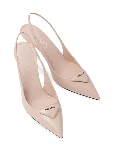 Prada Women's Brushed Leather Slingback Pumps | Thumbnail 2