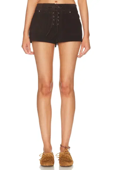 Staud Geo Suede Short | Thumbnail 1 Staud Geo Suede Short | Thumbnail 1