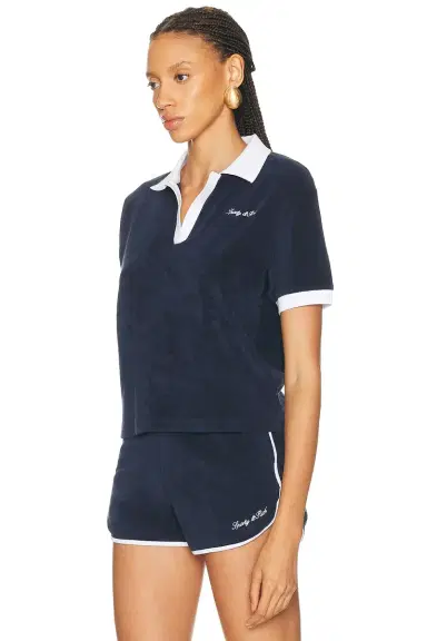 Sporty & Rich Signature Logo Terry Polo | Thumbnail 2