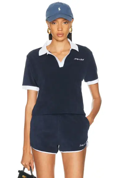 Sporty & Rich Signature Logo Terry Polo | Thumbnail 1