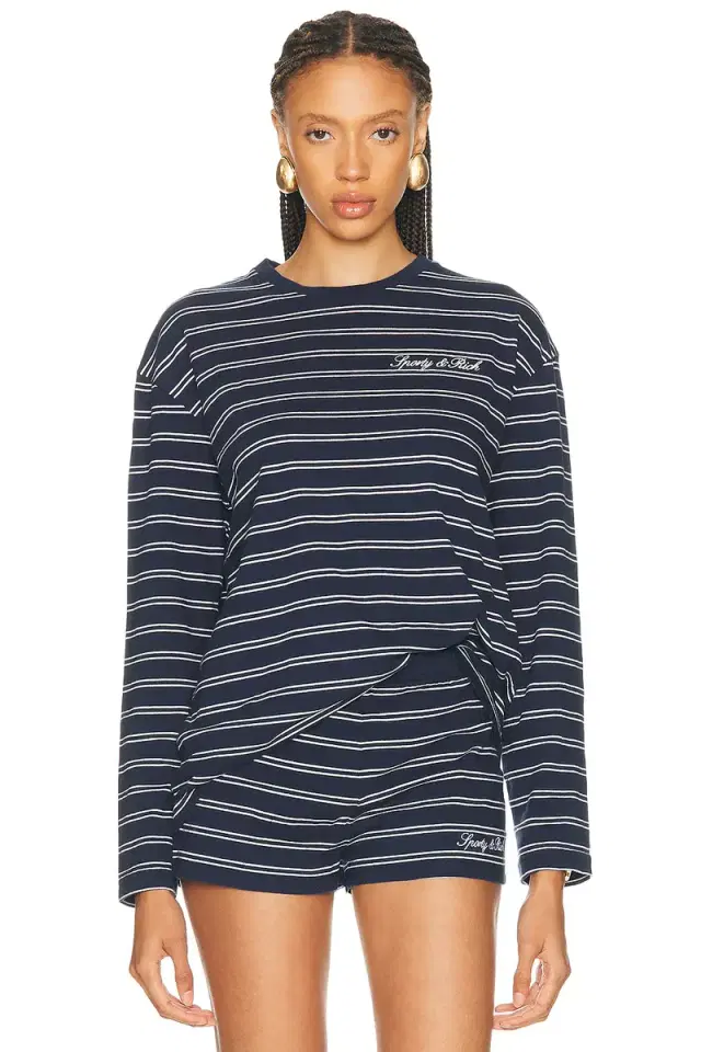 Sporty & Rich Signature Logo Easy Longsleeve Top