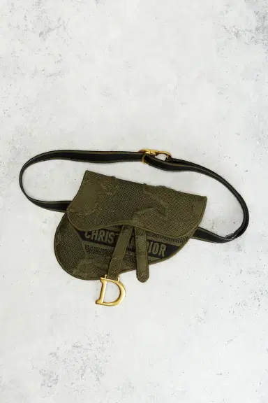 Dior Embroidered Camouflage Saddle Belt Bag | Thumbnail 2