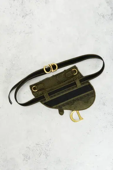 Dior Embroidered Camouflage Saddle Belt Bag | Thumbnail 3