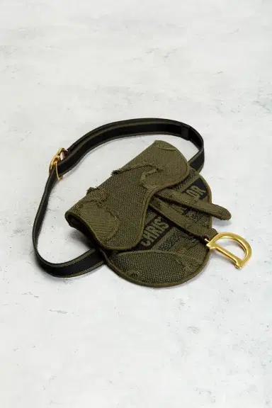 Dior Embroidered Camouflage Saddle Belt Bag | Thumbnail 4