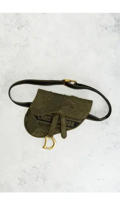 Dior Embroidered Camouflage Saddle Belt Bag | Thumbnail 9