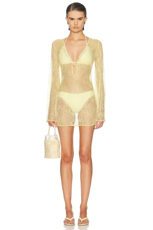 Oseree Lace O Gem Kaftan Dress