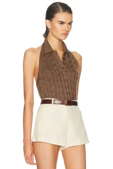 Ralph Lauren Collection Sleeveless Halter Polo Sweater | Thumbnail 2