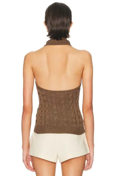 Ralph Lauren Collection Sleeveless Halter Polo Sweater | Thumbnail 3