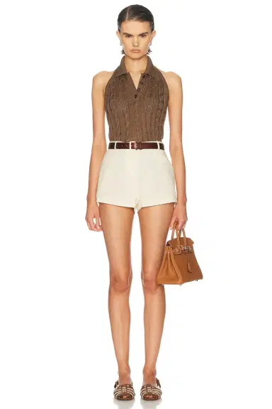 Ralph Lauren Collection Sleeveless Halter Polo Sweater | Thumbnail 4