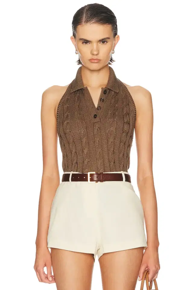 Ralph Lauren Collection Sleeveless Halter Polo Sweater