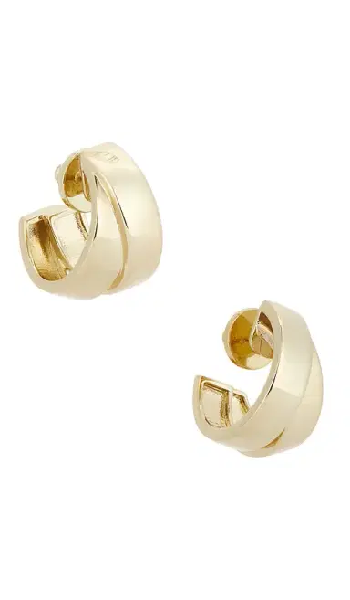 MÉGA Chunky Double Hoop Earrings | Thumbnail 4